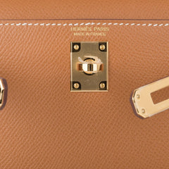 Mini Kelly 20 Bag Sellier Gold Epsom Leather with Gold Hardware