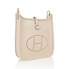 Mini Evelyne TPM Bag Nata Clemence Leather with Gold Hardware