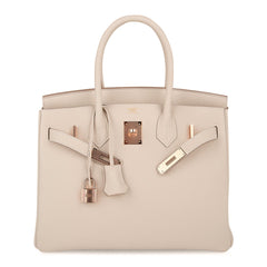 Birkin 30 Bag Craie Rose Gold Hardware Neutral Beauty