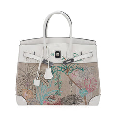 Limited Edition Birkin 35 Bag Faubourg Tropical Embroidered Toile