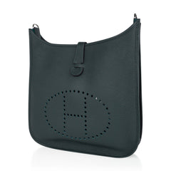 Bag Evelyne GM Vert Fonce Clemence Palladium Hardware New w/ Box