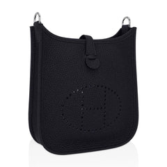 Mini Evelyne TPM Bag Black Clemence Leather Cavale Strap with Palladium Hardware