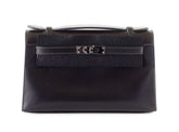 Kelly Pochette Clutch Bag Limited Edition So Black Box Leather Very Rare