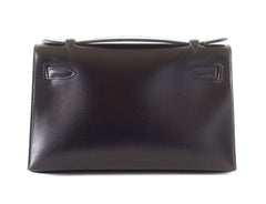 Kelly Pochette Clutch Bag Limited Edition So Black Box Leather Very Rare