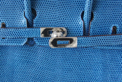 Birkin 25 Bag Mykonos Very Rare Lizard Palladium Hardware