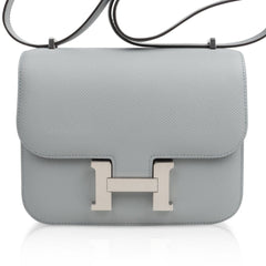 Constance 18 Bag Blue Glacier Epsom Palladium Hardware New
