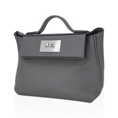 Mini 24/24 21 Bag Gris Meyer Evercolor & Swift Leather with Palladium Hardware