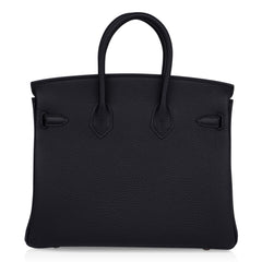 Birkin 25 Bag Black Togo Leather with Rose Gold Hardware