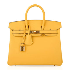 Birkin 25 Bag Jaune de Naples Novillo Gold Hardware