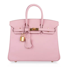Birkin 25 Bag Rose Sakura Swift Gold Hardware Rare