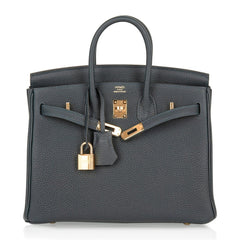 Birkin 25 Bag Vert Rousseau Togo Gold Hardware