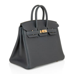 Birkin 25 Bag Vert Rousseau Togo Gold Hardware