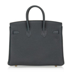 Birkin 25 Bag Vert Rousseau Togo Gold Hardware