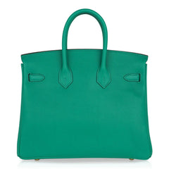Birkin 25 Bag Vert Vertigo Swift Gold Hardware