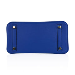 Birkin 25 Bag Blue Zellige Novillo Leather with Gold Hardware