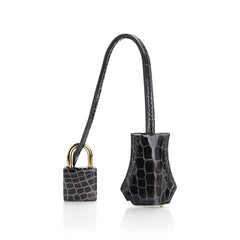 Birkin 25 Bag Graphite Crocodile with Gold Hardware