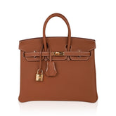 Birkin 25 Bag Gold Togo Leather with Gold Hardware