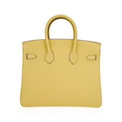 Birkin 25 Bag Jaune Poussin Togo Leather with Palladium Hardware