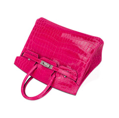 Birkin 25 Bag Rose Mexico Crocodile with Palladium Hardware
