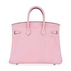 Birkin 25 Bag Rose Sakura Palladium Hardware Rare