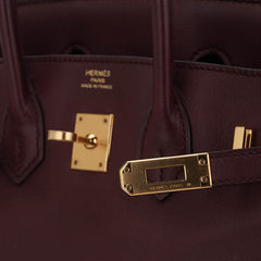 Birkin 25 Bag Rouge Sellier Swift Leather with Gold Hardware
