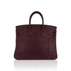 Birkin 25 Bag Rouge Sellier Swift Leather with Gold Hardware