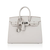 Birkin Sellier 25 Bag Gris Pale Epsom Leather with Palladium Hardware