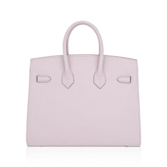 Birkin 25 Bag Sellier Mauve Pale Epsom Leather with Palladium Hardware