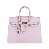 Birkin 25 Bag Sellier Mauve Pale Epsom Leather with Palladium Hardware