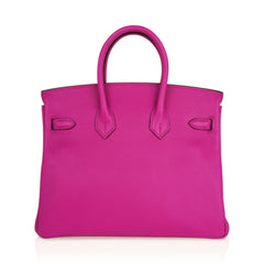 Verso Birkin 25 Bag Magnolia Capucine Togo Leather with Palladium Hardware
