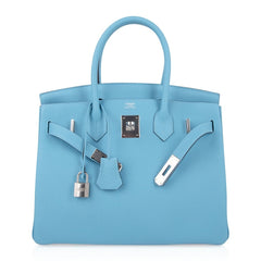 Birkin 30 Bag Blue du Nord Togo Leather Palladium Hardware