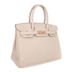 Birkin 30 Bag Craie Rose Gold Hardware Neutral Beauty
