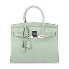 Birkin 30 Bag Vert D’eau Matte Alligator Palladium Hardware