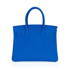 Birkin 30 Bag Bleu Frida Epsom Gold Hardware New w/ Box