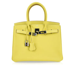 Birkin 30 Bag Rare Lime Candy Limited Edition Gris Perle Interior Palladium
