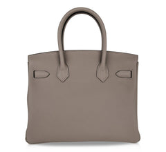 Birkin 30 Bag Gris Asphalte Togo Palladium Hardware