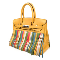 Limited Edition HSS Birkin 30 Bag Soleil Fringe Multi Colour
