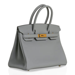 Birkin 30 Bag Gris Mouette Gold Hardware Togo Leather