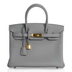 Birkin 30 Bag Gris Mouette Gold Hardware Togo Leather