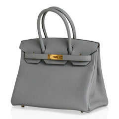 Birkin 30 Bag Gris Mouette Gold Hardware Togo Leather