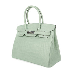 Birkin 30 Bag Vert D’eau Matte Alligator Palladium Hardware