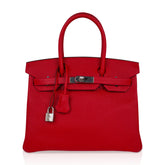 Birkin 30 Bag Rouge Casaque Epsom Leather with Palladium Hardware