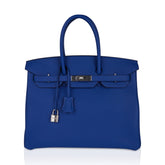 Birkin 35 Bag Blue de France Togo Leather with Palladium Hardware
