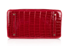 Birkin 35 Braise Lipstick Red Crocodile Gold Hardware