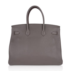 Birkin 35 Bag Etain Clemence Leather with Palladium Hardware