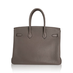 Limited Edition Club Birkin 35 Bag Etain & Graphite Clemence Leather Gris Fonce Lizard