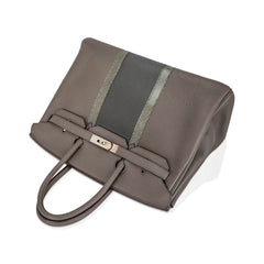 Limited Edition Club Birkin 35 Bag Etain & Graphite Clemence Leather Gris Fonce Lizard