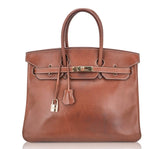 Vintage Limited Edition Birkin 35 Bag Fauve Barenia Leather with Gold Hardware