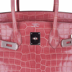 Birkin 35 Rose Indien Porosus Crocodile Bag – Rare Retired Color