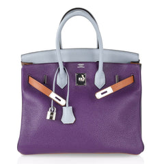 Birkin 35 Bag Arlequin Limited Edition Clemence Palladium